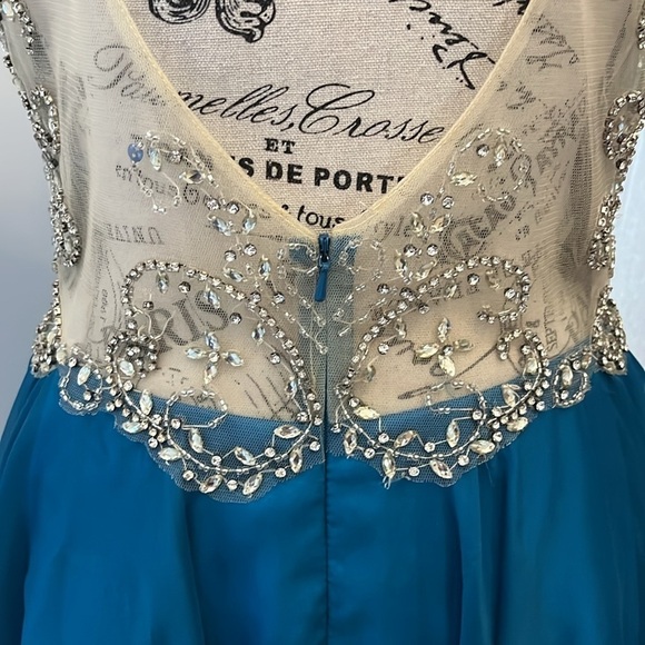 Alyce Paris Formal Dress Prom Cocktail Illusion Mini Size 8 NWT Gemstones - Picture 7 of 12